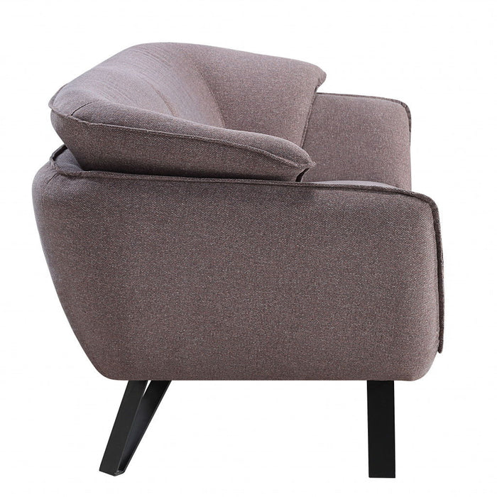 Linen Sofa With Black Legs - Gray