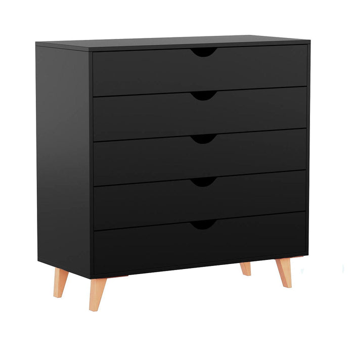 Five Drawer Dresser - Black