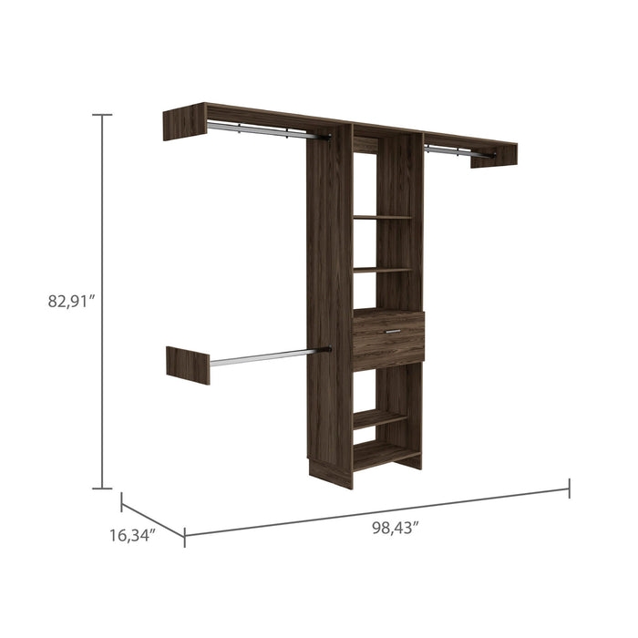 Drawer Combo Dresser - Brown