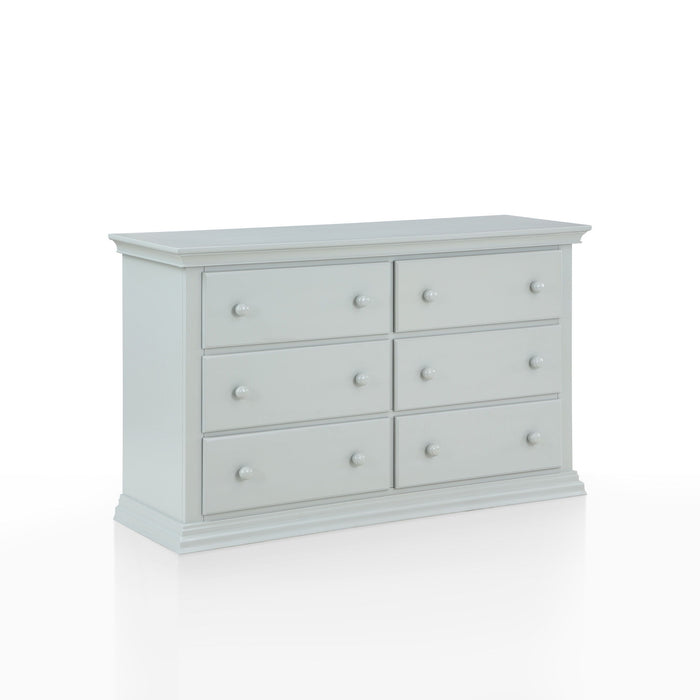 Solid And Manufactured Wood Six Drawer Double Dresser - Gray