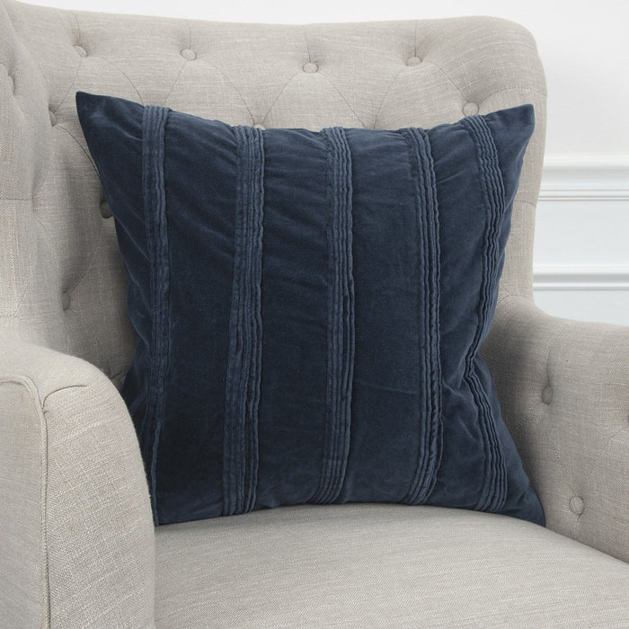 Textural Striped Throw Pillow - Navy