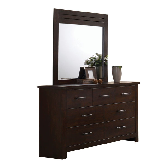 Seven Drawer Double Dresser - Mahogany