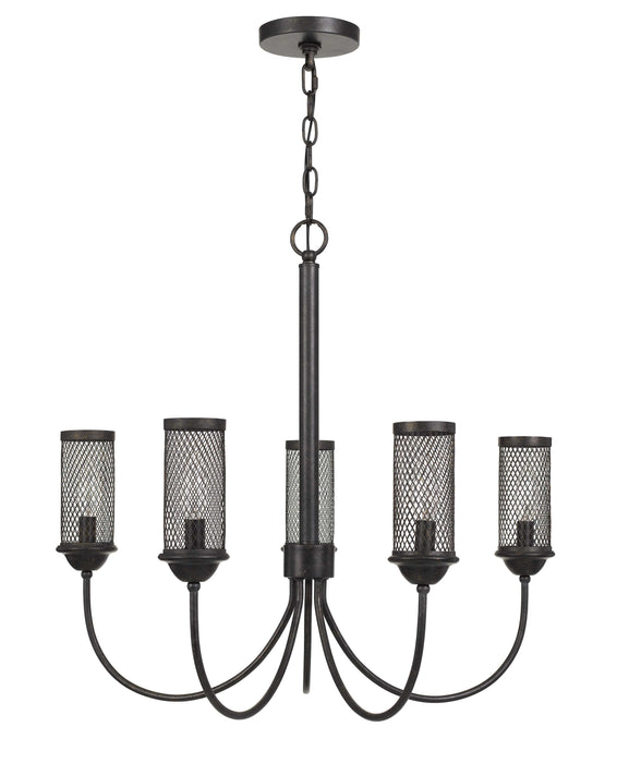 Fulton - 24" Height Metal Chandelier - Textured Bronze