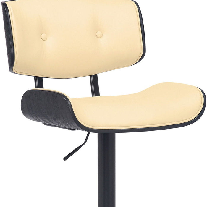 46" Swivel Adjustable Height Bar Chair - Cream / Black