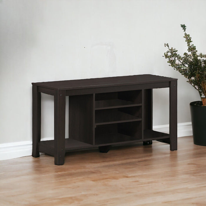 Particleboard, Open Shelving TV Stand - Dark Brown