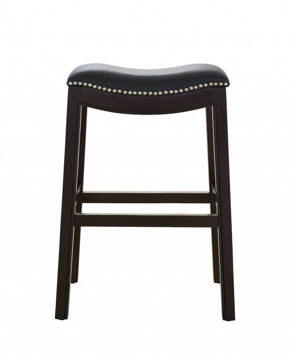 Solid Wood Backless Counter Height Bar Chair - Black / Espresso