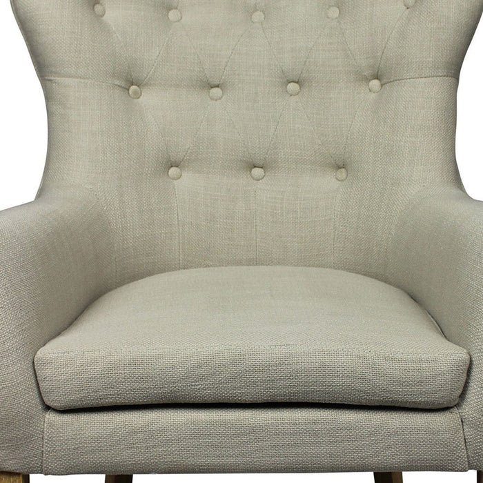 Natural Tufted Arm Chair - Taupe