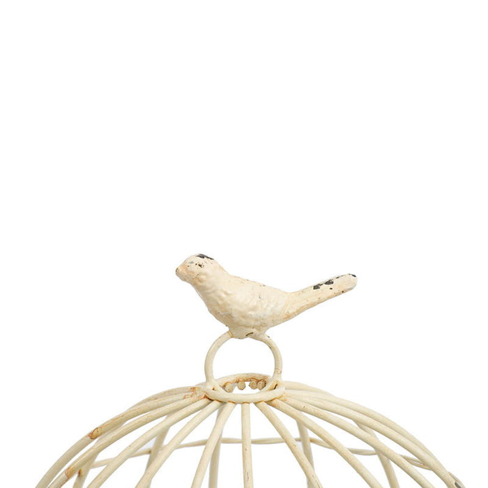 Stella - Decorative Birdcages With Bird Finial (Set of 2) - Cream