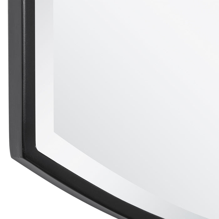 Shield - Shaped Iron Mirror - Black