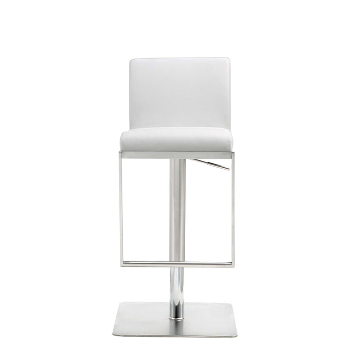 Stainless Steel Bar Chair - White / Silver