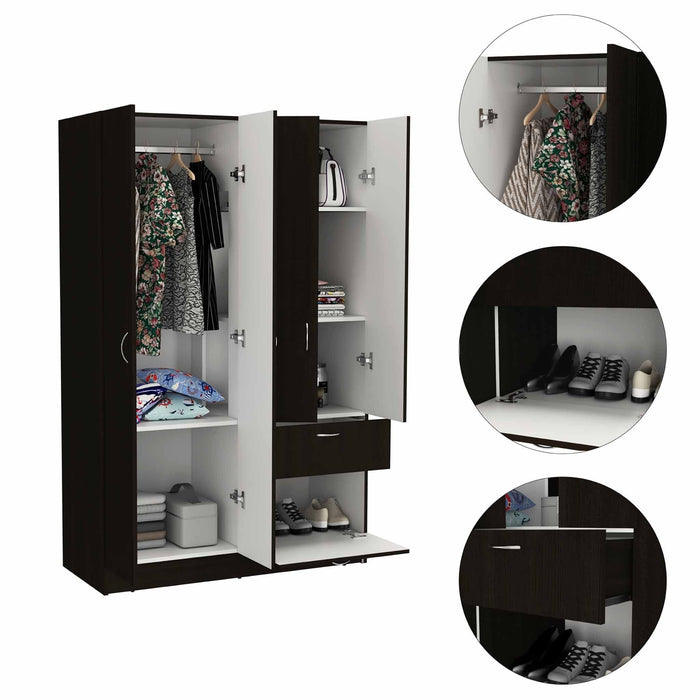 Armoire Combo Dresser - Black / White