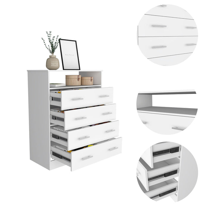 4 Drawer Dresser - White