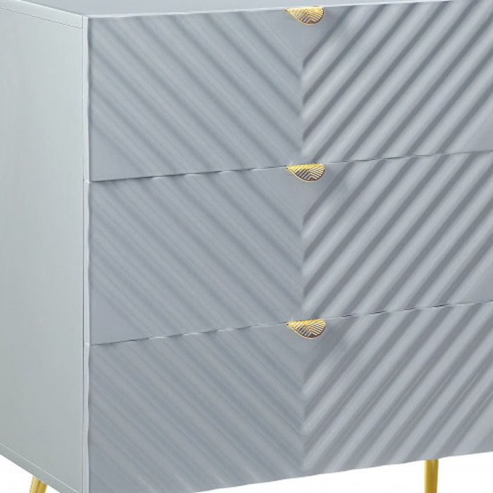 Six Drawer Double Dresser - Gray