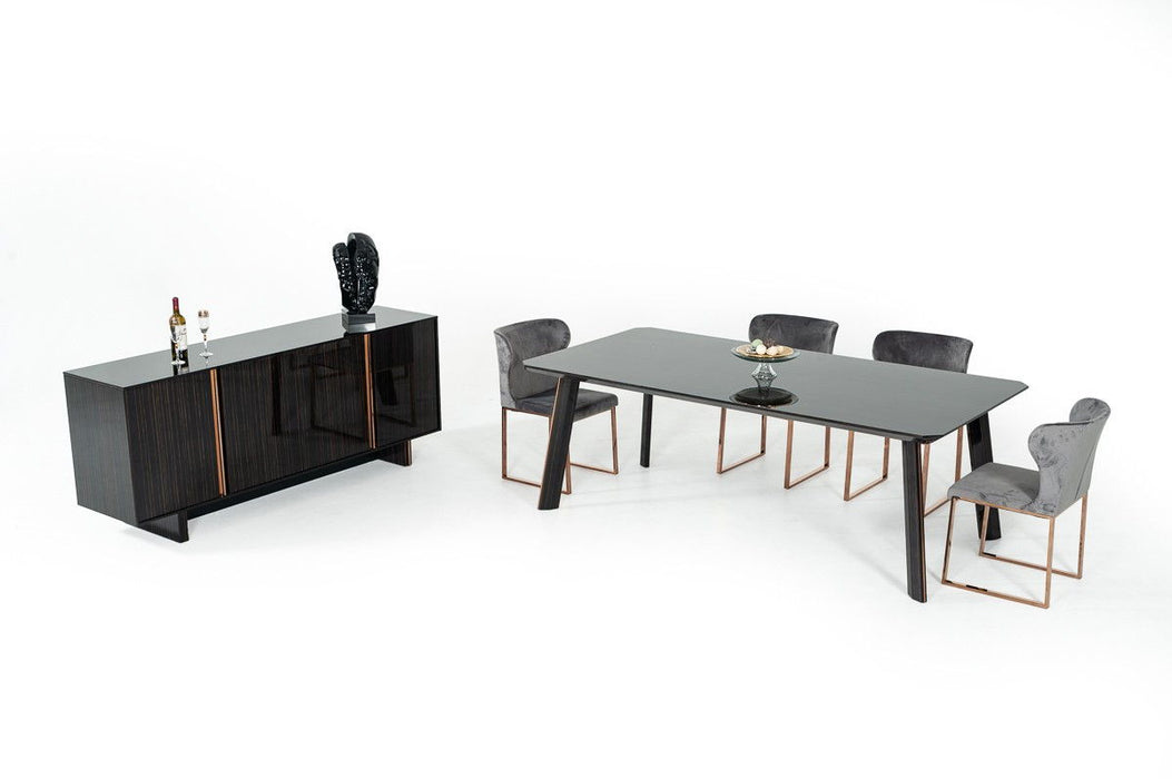 Rectangular Dining Table - Black / Rose Gold