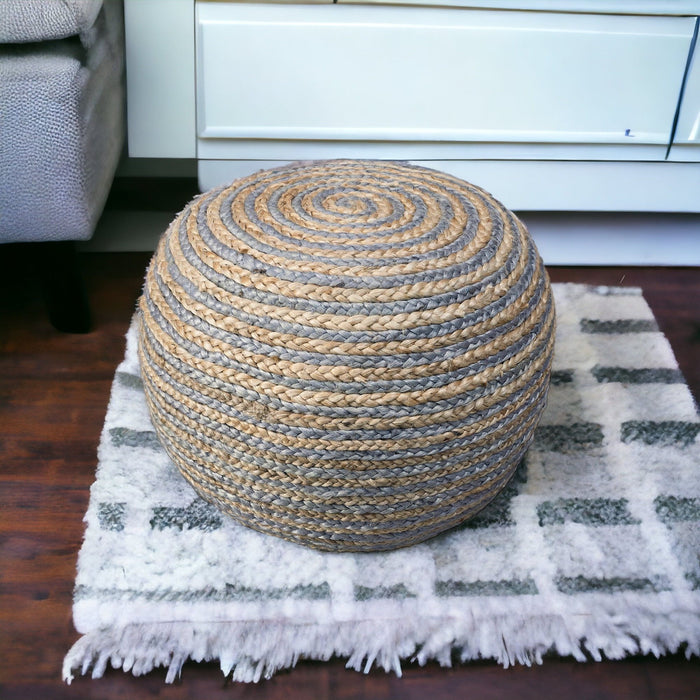 Jute Ottoman - Gray