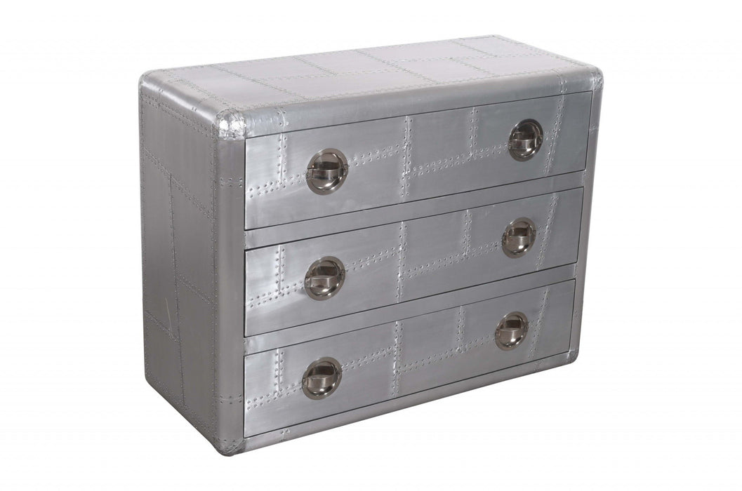 Three Drawer Dresser - Silver