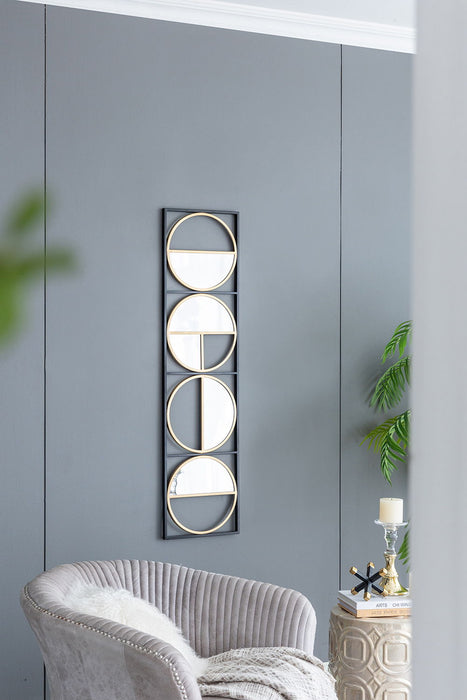 Eclectic Styling Metal Beaded Wall Mirror With Contemporary Design For Bedroom, Liveroom & Entryway