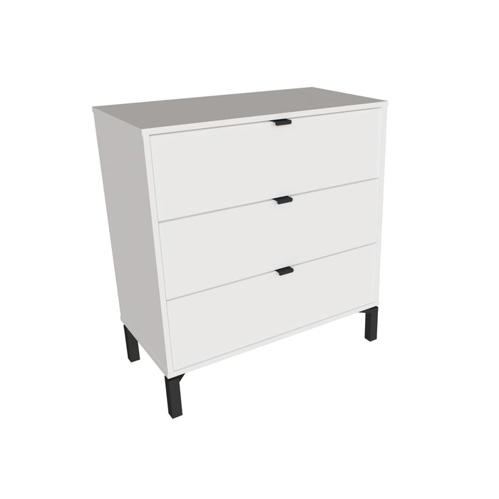 Three Drawer Dresser Wooden - White