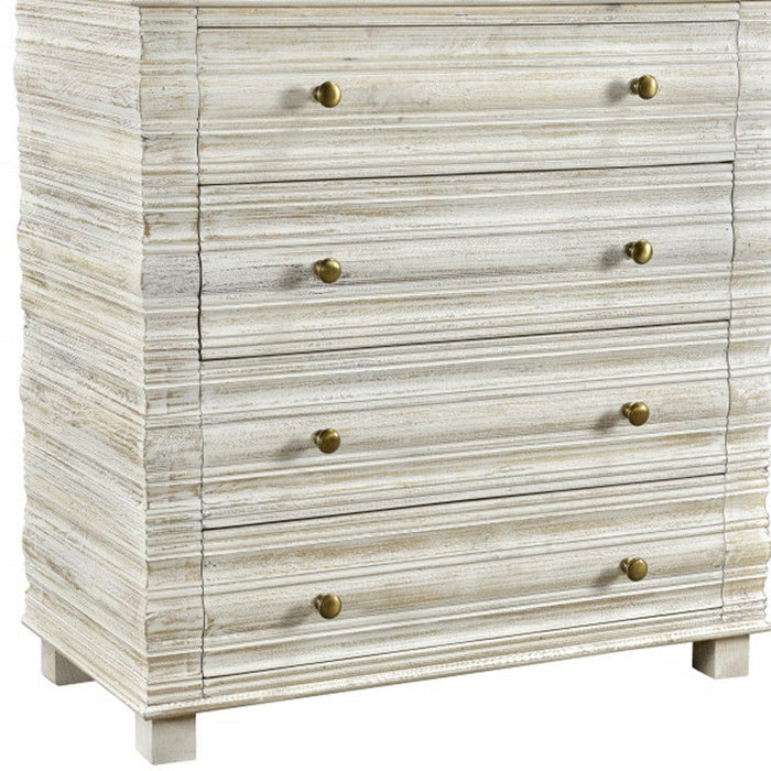 Solid Wood Seven Drawer Dresser - White Wash