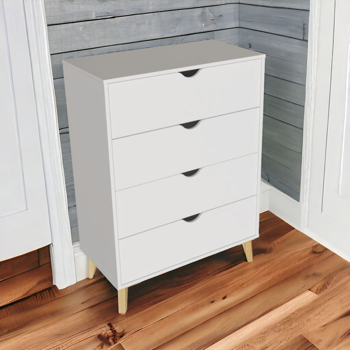 Four Drawer Standard Chest - White