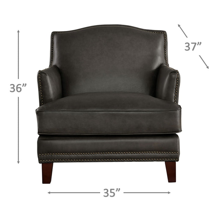 Oxford Leather Chair - Gun Ash