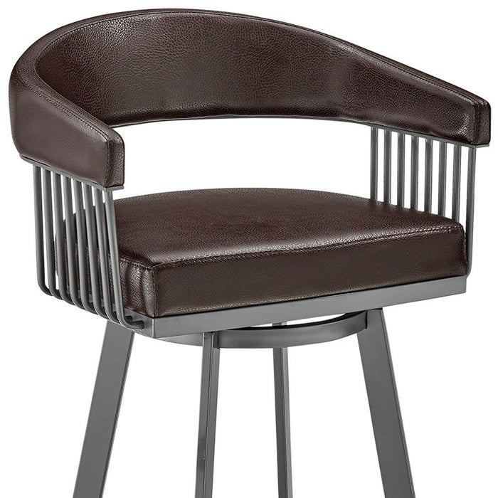 Swivel Low Back Bar Height Bar Chair - Chocolate And Gray