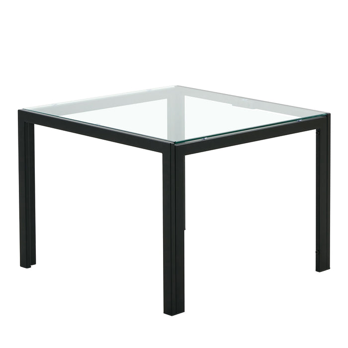 Coffee Table (Set of 2), Square Modern Table With Tempered Glass Finish For Living Room