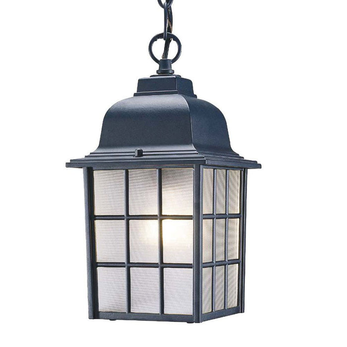 Window Pane Lantern Hanging Light - Matte Black