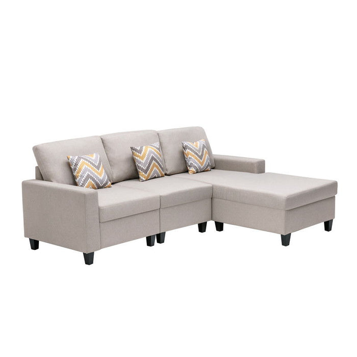 Nolan - Fabric 3 Piece Reversible Sectional Sofa