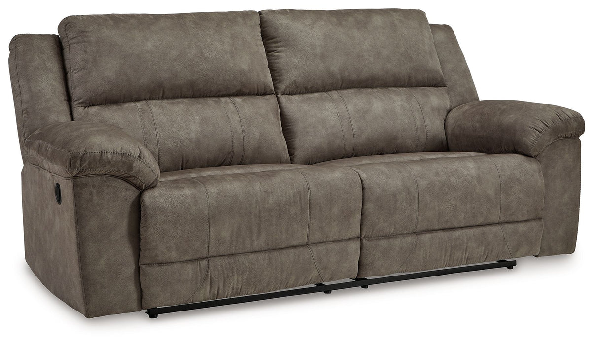 Laresview - Fossil - 2 Seat Reclining Sofa - Faux Leather