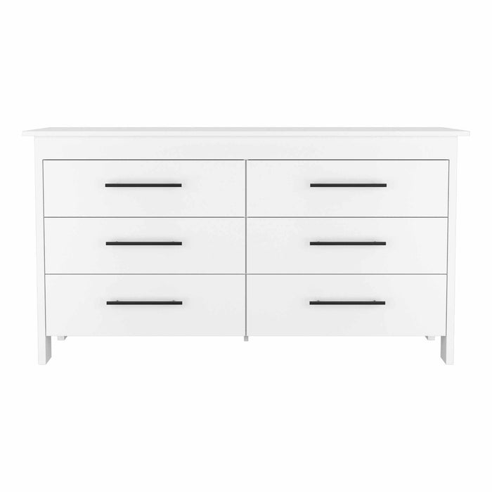 6 Drawer Double Dresser - White