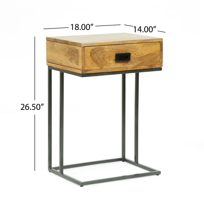 C-Table With Drawer - Brown