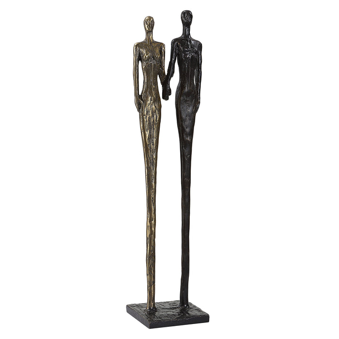 Two's - Company Cast Iron Sculpture - Black