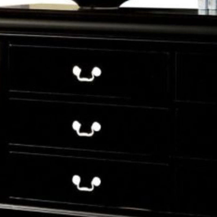 Double Dresser Wooden 6 Drawer - Black