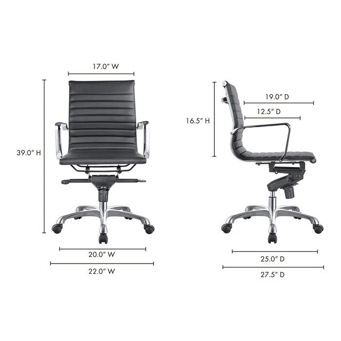 Studio - Swivel Office Chair Low Back - Black