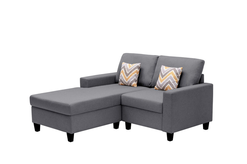 Nolan - Fabric 2-Seater Reversible Sofa With Pillows And Interchangeable Legs