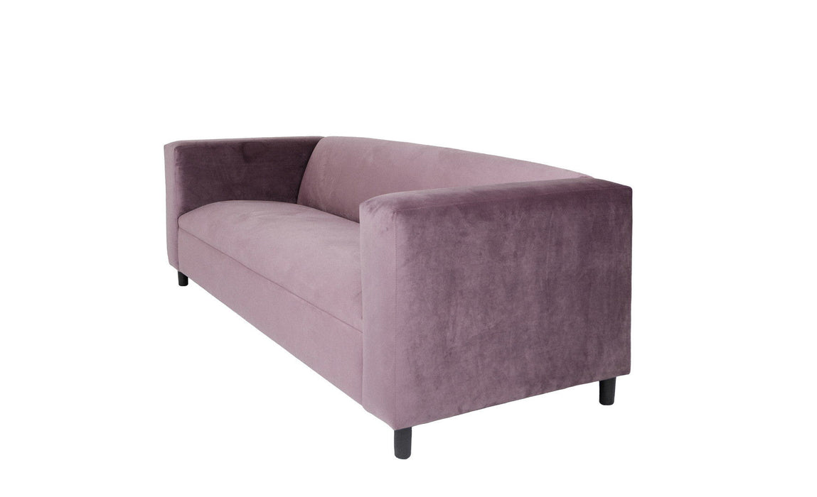 Velvet Sofa With Black Legs - Lavender