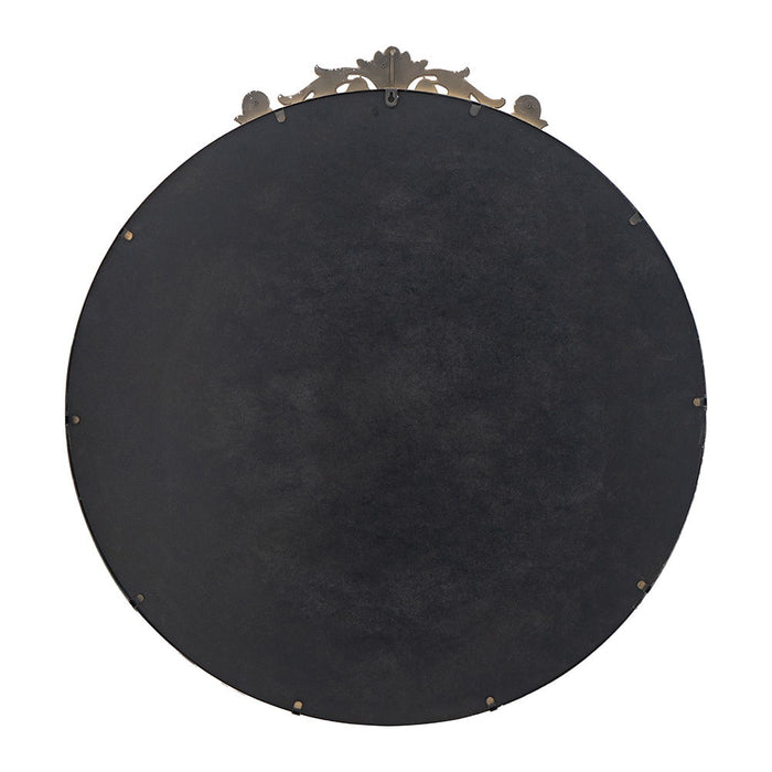 Classic Design Mirror With Round Shape And Baroque Inspired Frame For Bathroom, Entryway Console Lean Against Wall