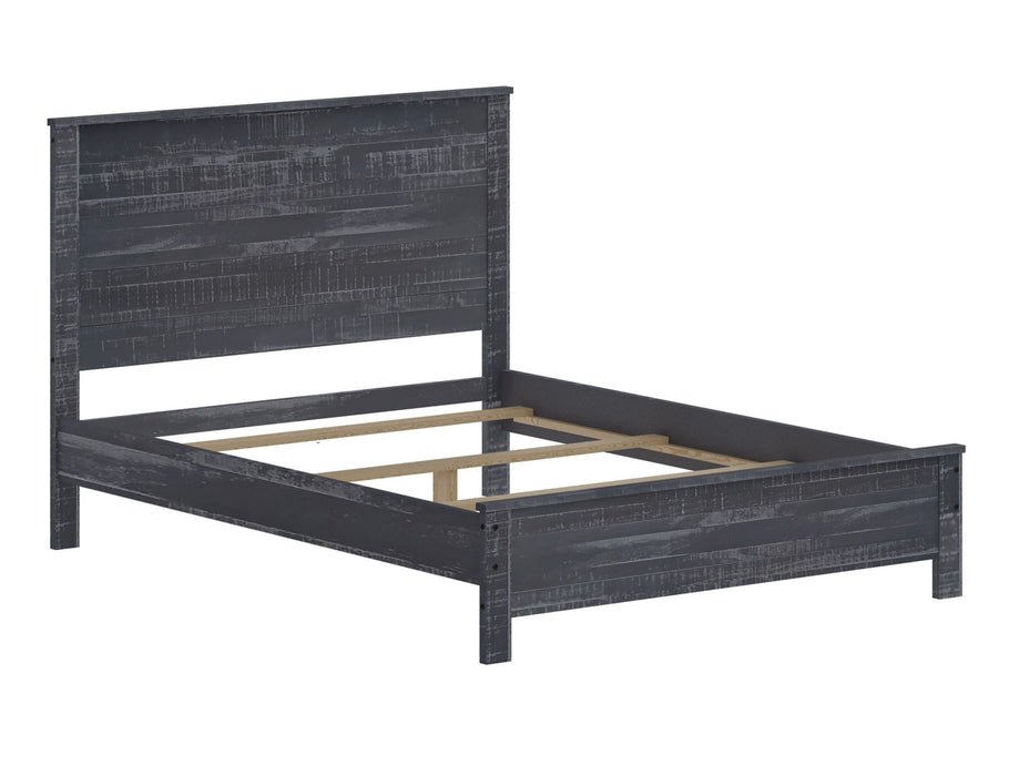 Solid Wood Queen Bed Frame - Gray