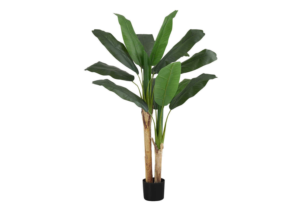 55" Tall, Artificial Plant, Banana Tree, Indoor, Faux, Fake, Floor, Greenery, Potted, Real Touch, Decorative - Green / Black