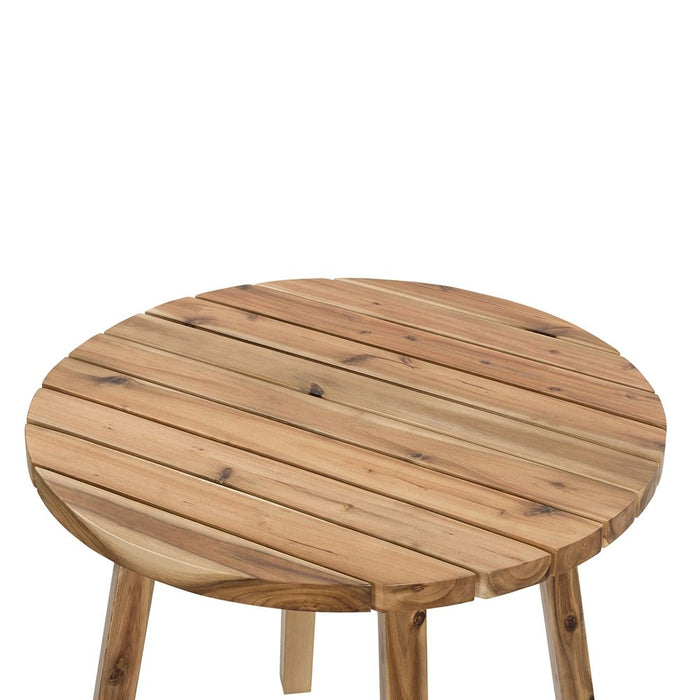 Round Dining Table, Solid Wood - Natural Brown