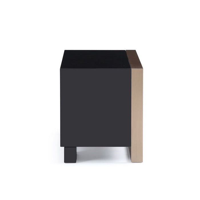 Two Drawers Nightstand - Black