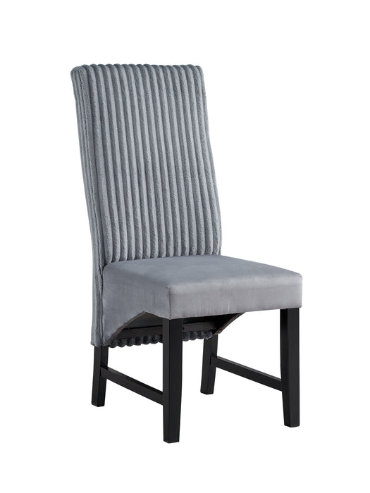 Kini - Corduroy Side Chair (Set of 2) - Black / Gray