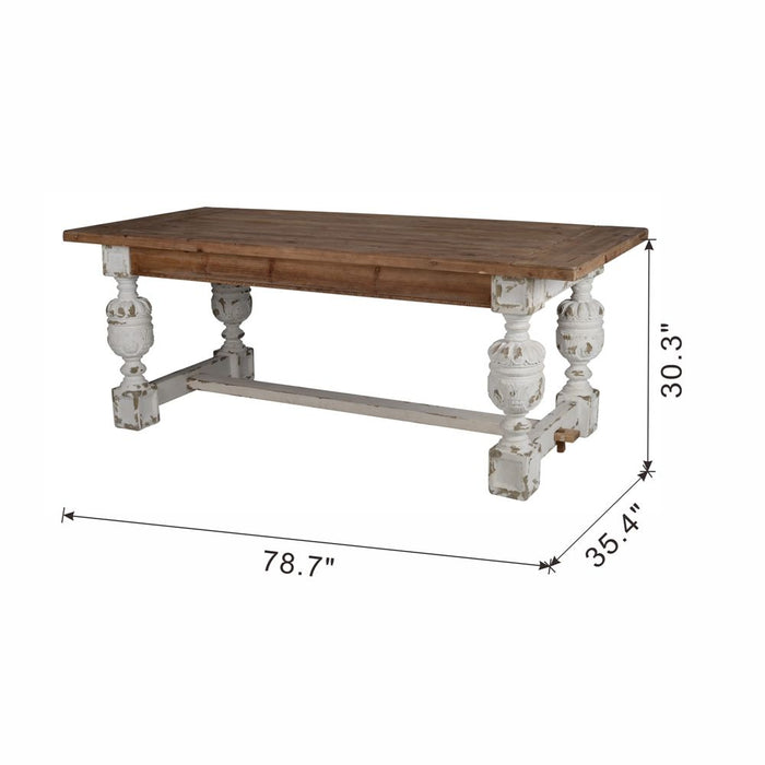 Alcott - Dining Table - Brown / Antique White