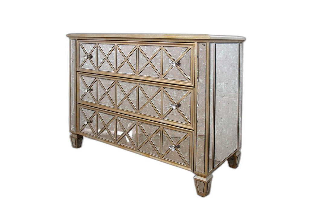 Dresser With 3 Drawers - Mirrored