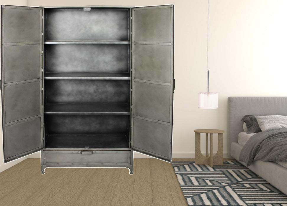 Iron Drawer Combo Dresser - Silver