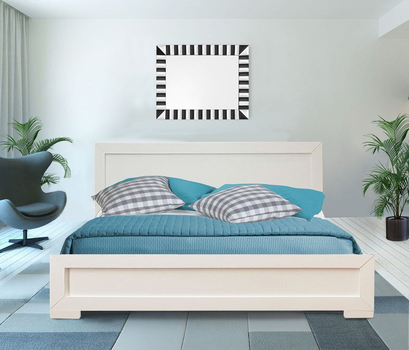 Wood King Platform Bed - White