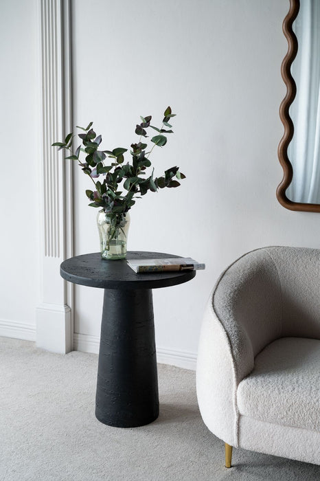 Round Side Table With Pedestal Base