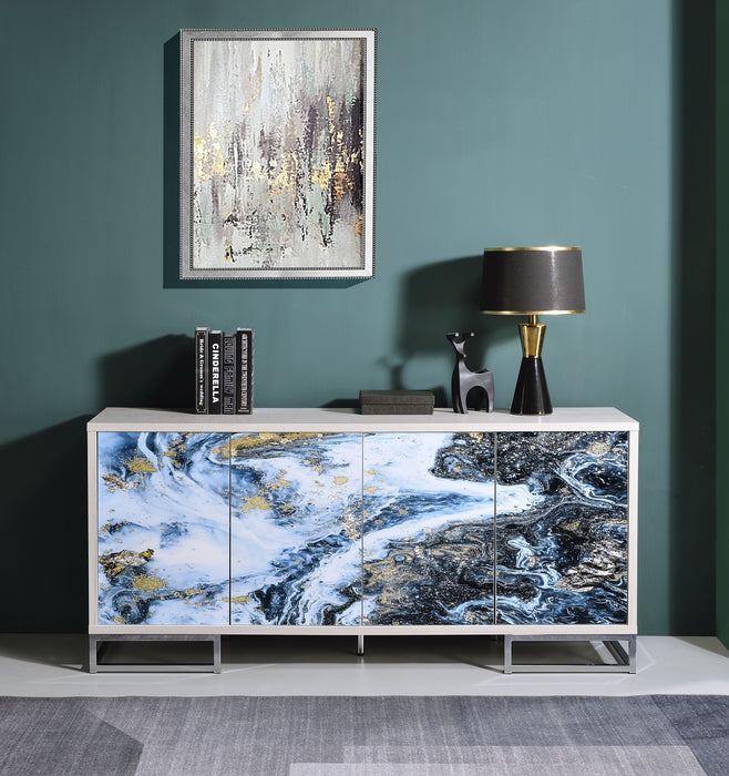 Liam - Marble Paint Console Cabinet - Multi