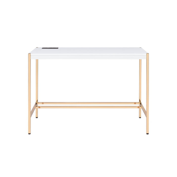 Midriaks - Writing Desk With USB - Golden / White